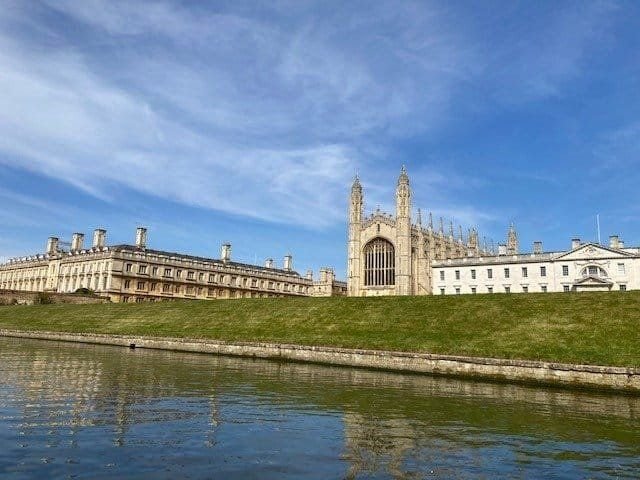 Valentines Day in Cambridge. Punting down the River Cam