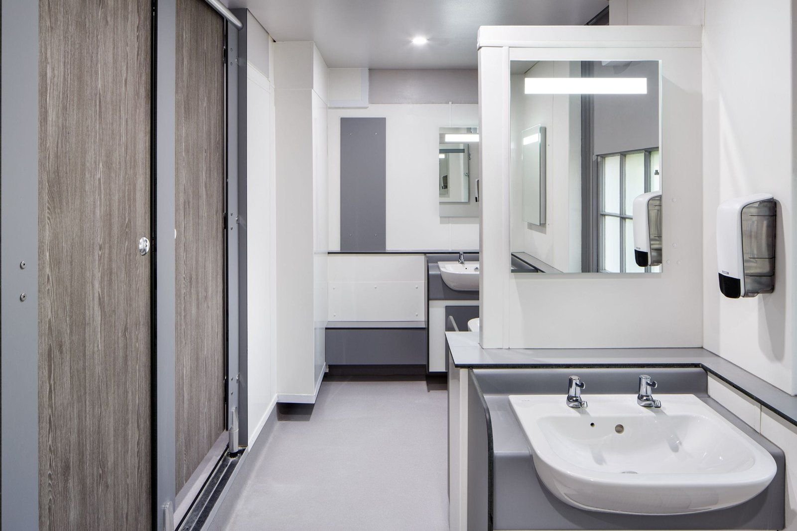 A shared shower room near the single bedrooms at Christ’s College, Cambridge.