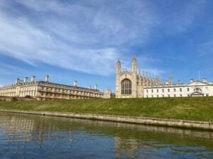 Valentines Day in Cambridge. Punting down the River Cam